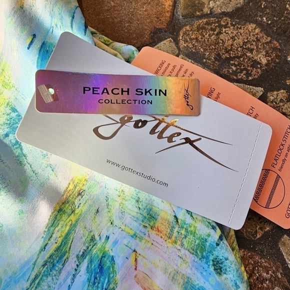 NWT X Gottex Longline Floral Palm Print Sports Top with Built-in Bra, Largr - Picture 8 of 9